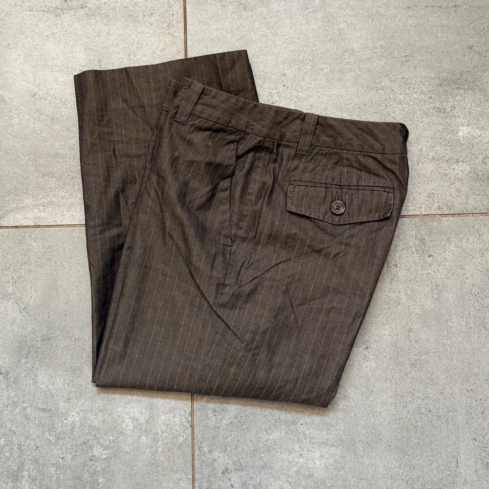 Banana Republic Martin Fit Women's 6‎ Brown Pinstripe Cotton/Silk Pants